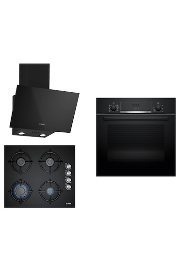 Bosch HBF534EB3T - POP6C6O10O - DWK63PJ60T 61T 3'lü Ankastre Set Siyah 273