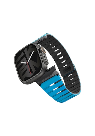 Watch 42mm Skinarma Gemini Serisi Tpu Magnetik Silikon Kordon Mavi-siyah