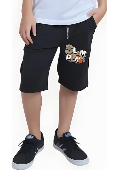 Fyk Kids Erkek Çocuk Yazlık Slam Dunk Baskılı Alt-üst Takım Beyaz
