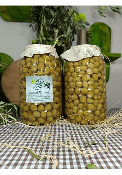 Aydın Yöresi Manzalina Cinsi Sofralık Tatlandırılmış Kırma Yeşil Zeytin 4 Kg