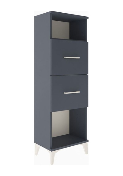 Arges Dolap Tek Raflı 2 Çekmeceli 44x30x134 Antrasit-antrasit Antrasit