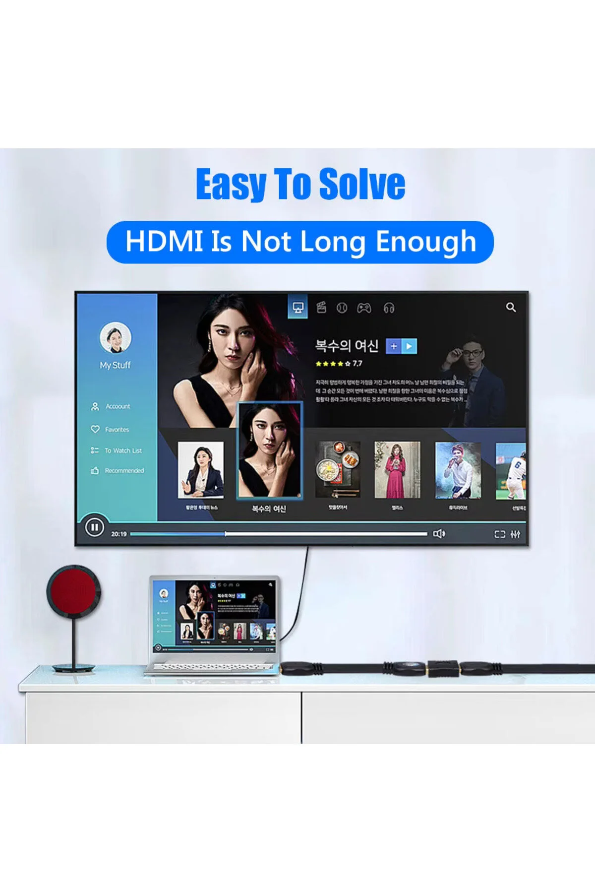 Hdmi Kablo Ara Birleştirici Hd 1080p Dişi Dişi Kablo Uzatma Ara Uzatıcı Dönüştürücü Uzatma Adaptörü