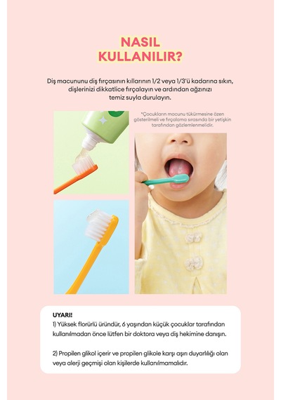 Renkli, Meyve Aromalı, Çürüklere Karşı Etkili Çocuk Diş Macunu Seti Kundal Chicka Smile Kids Toothpaste Set