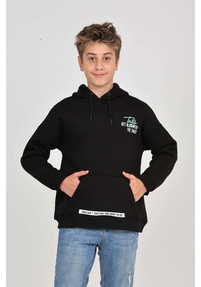 Toontoy Kids Toontoy Erkek Çocuk Tnty Nakışlı Sweatshirt Siyah