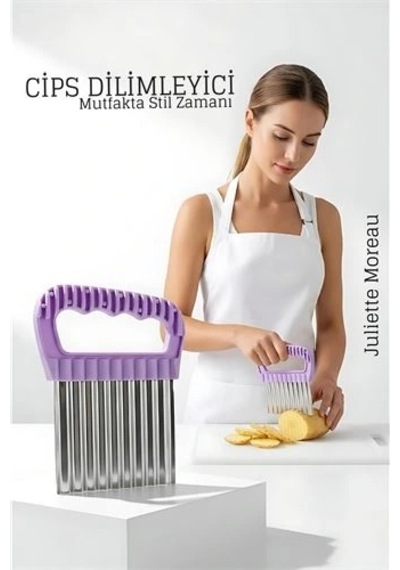 Mey İthalat Şekilli Pratik Cips Dilimleyici Paslanmaz Çelik 9x13 Cm 722424