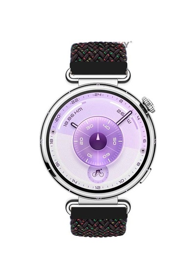 Sneezy Huawei Watch Gt6 41mm İle Uyumlu Metal Klips Solo Fiberlink Kumaş Örgü Kordon