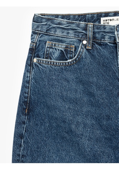Koton Pamuklu Yüksek Bel Regular Fit Mom Jean Pantolon - Mom Jeans Koyu İndigo 6wal40177md Dark Indigo Koton Pamuklu Yüksek Bel Regular Fit Mom Jean Pantolon - Mom Jeans Koyu İndigo 6wal40177md Dark Indigo