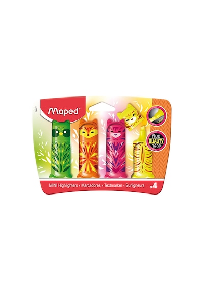 Maped Fluo'peps Mini Friends Fosforlu Kalem 4 Renk 743677 Çok Renkli