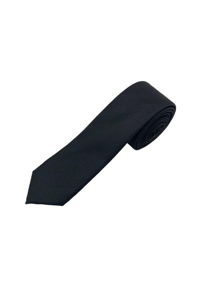 Brianze 5 Cm Siyah Balıksırtı Desenli Slim Kravat