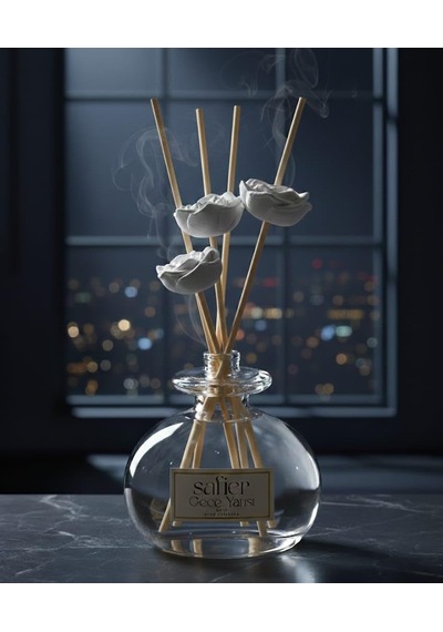 Gece Yarısı Seramik Taş Çiçekli Çubuklu Oda Kokusu Midnight 80 Ml 001 - Beyaz