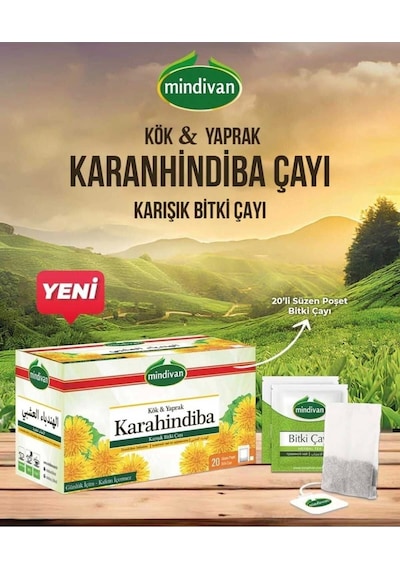 Mindivan Karahindiba Bitki Çayı Süzen Poşet 20'li