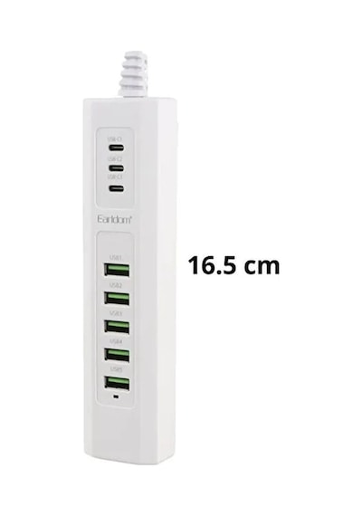 8 Portlu Çoklu Usb Şarj İstasyonu 5 Usb + 3 Type-c Masaüstü Çoklu Şarj Cihazı