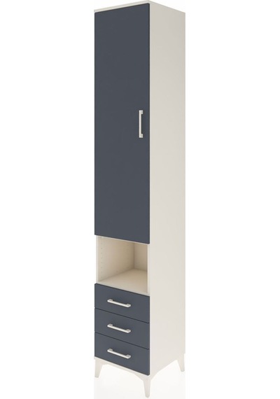 Hyperion Dolap 3 Raflı 3 Çekmeceli Tek Kapaklı 44x44x243 Aytaşı-antrasit Aytası