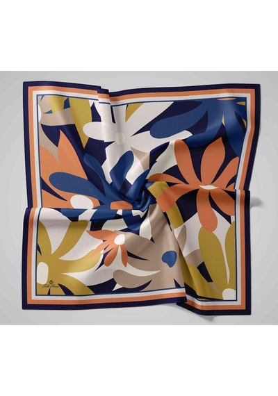 Silk Home Aura Eşarp 140001-06 Koyu Lacivert, Yavruağzı, Hardal, Vizon