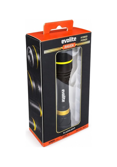 Evolite Raven 1000 Lm Şarjlı El Feneri Siyah