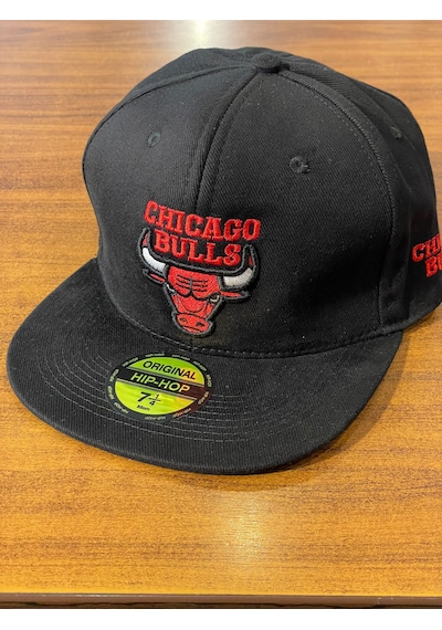 Hamze Chicago Bulls Nba Nakış Hip Hop Snapback Rapper Şapka Cap Siyah - Kırmızı