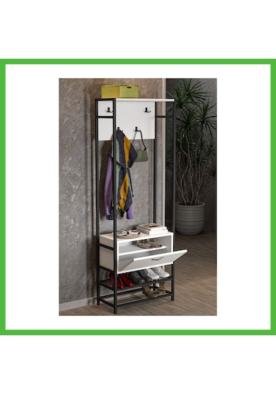 Vaveni Metal Portmanto Beyaz 180 Cm Arz