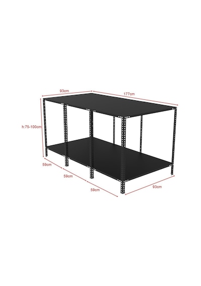 2 Katlı Renkli Paketleme Masası - Atölye, Depo, Hobi Çalışma Masası - Mavi Siyah-177x93 Cm-75 Cm Çok Renkli 2 Katlı Renkli Paketleme Masası - Atölye, Depo, Hobi Çalışma Masası - Mavi Siyah-177x93 Cm-75 Cm Çok Renkli