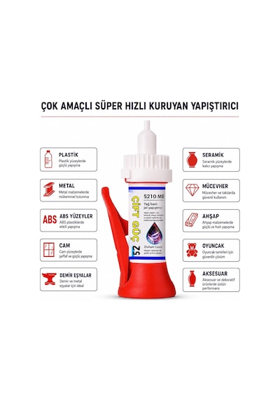 Powermaster Pm-29676 Yağ Bazlı Jel Tipi Süper Hızlı Çok Amaçlı Güçlü Yapıştırıcı