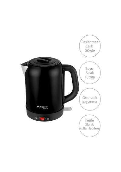 Awox Fresco 2'si 1 Arada Paslanmaz Çelik 1.7 L Çay Makinesi Su Isıtıcı
