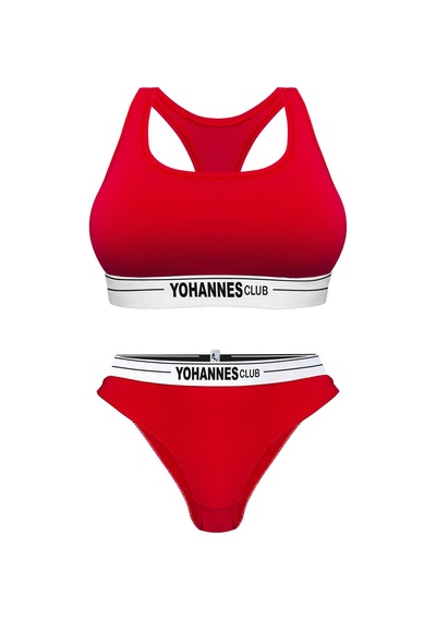Yohannes Club, Kadın Pamuklu İç Çamaşırı Takımı, Renk Seçenekli, Büstiyer-kemerli Brazilian Külot Kırmızı Yohannes Club, Kadın Pamuklu İç Çamaşırı Takımı, Renk Seçenekli, Büstiyer-kemerli Brazilian Külot Kırmızı