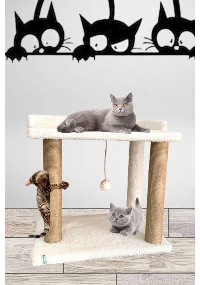 Nursoft Ponponlu Kedi Yatağı Kedi Tırmalama 47 CM