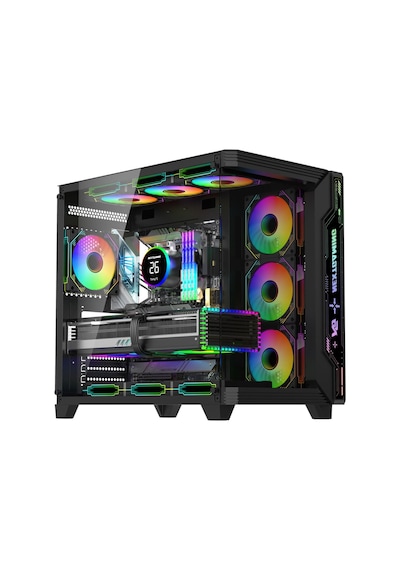 Sirius Black Argb Panel 7x Fan Kumanda Ve Kontrolcü Atx Boş Bilgisayar Kasası Siyah