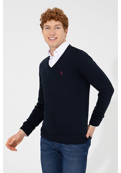 U.S. Polo Assn. Erkek V Yaka Basic Triko Kazak 50256658-vr033 Çok Renkli