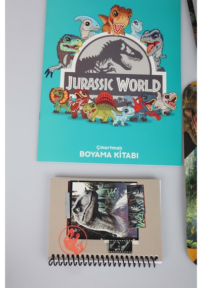 X Dekomus Lisanslı Jurassic World 27 Parça Kırtasiye Seti Çıkartmalı Boyama Kitabı,kurşun Kalem,silgi,uçlu Kalem Ve Uç Seti Diğer