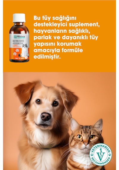 Mixtura Pharma Biotin Forte Tüy nı Multivitamin Damla Kedi Ve Köpek Tüy Dökülmesini