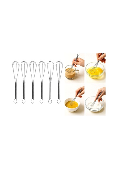 6pcs Mini 13cm Metal Çırpıcı 5047 Çok Renkli