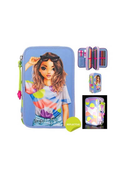 3 Katlı Dolu Kalem Kutu Girls Renkli