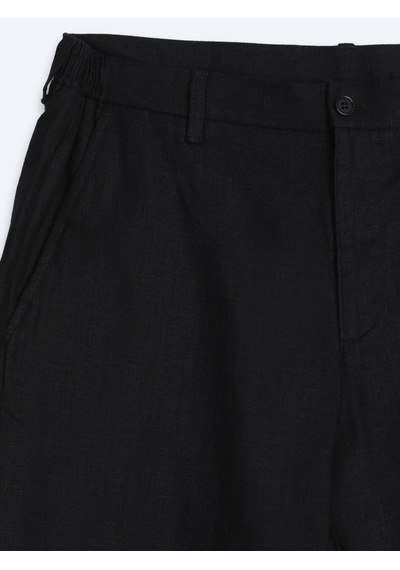 Kip Siyah Dokuma Relaxed Fit Casual Pamuk Karışımlı Pantolon