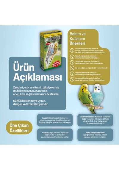 Muhabbet Muhabbet Kuşu Yemi - 3 Adet 300 G