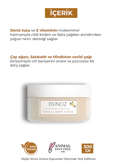 Sinoz Vanilya Arındırıcı Ve Nemlendirici Vücut Peelingi 300 G
