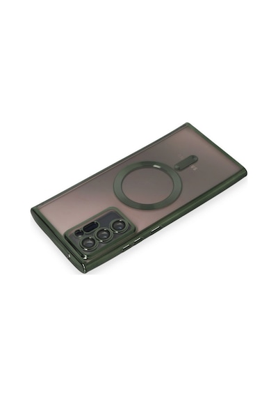Newface Samsung Uyumlu Galaxy Note 20 Ultra Kılıf Kross Magneticsafe Kapak - Koyu Yeşil Koyu Yeşil