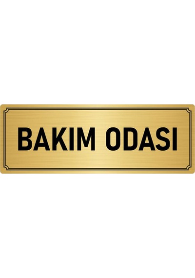 Metal Yönlendirme Levhası, Departman Kapı İsimliği Bakım Odası 10x20 cm Altın Renk