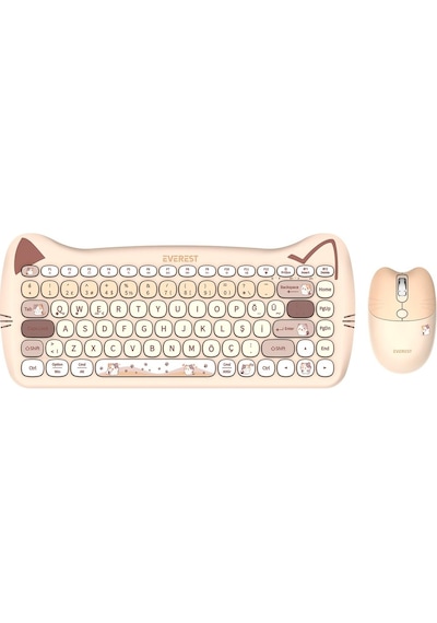 Catty Mini Wireless-bluetooth Kablosuz Ultra Sessiz Özel Tasarımlı Q Klavye Mouse Set Bej Km-6285 Diğer Catty Mini Wireless-bluetooth Kablosuz Ultra Sessiz Özel Tasarımlı Q Klavye Mouse Set Bej Km-6285 Diğer