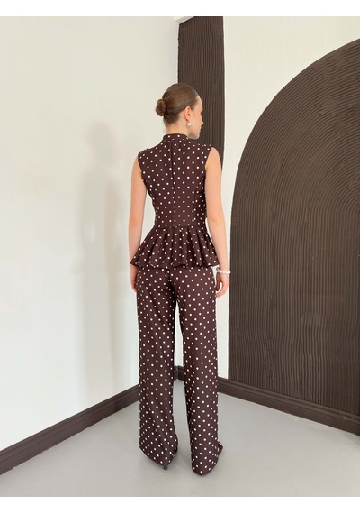 Verymoda Puantiyeli Pantolon D3075 Kahve