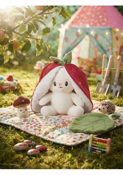 Peluş Meyveli Tavşan -55 Cm Kırmızı