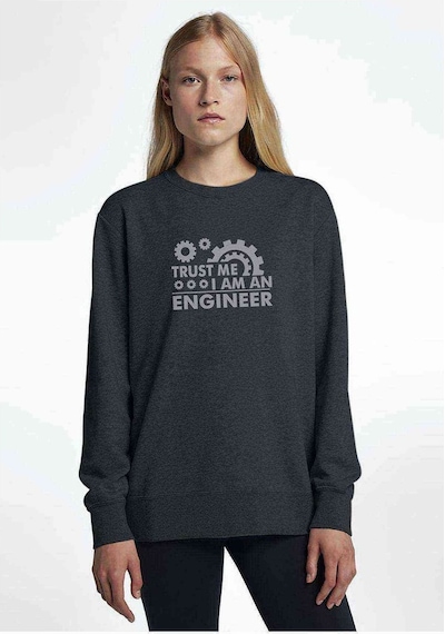 Trust Me I'M An Engineer Baskılı Füme Antrasit Kadın Sweatshirt