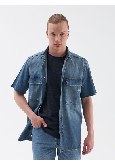 Loft Regular Fit Erkek Gömlek K.kol Denim