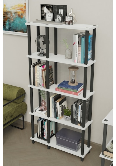 Mirada 5 Katlı Modern Kitaplık Dekoratif Çok Amaçlı Kitaplık Ve Organizer Çok Raflı Düzenleyici - Beyaz Beyaz Mirada 5 Katlı Modern Kitaplık Dekoratif Çok Amaçlı Kitaplık Ve Organizer Çok Raflı Düzenleyici - Beyaz Beyaz
