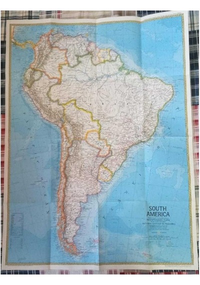 South America Produced By The Cartographic Division National Geographic Arkalı Önlü Harita Map Diğer
