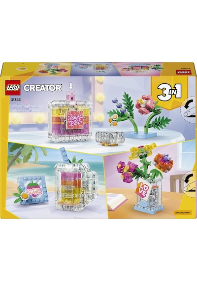 LEGO® Creator 3’ü 1 Arada Çiçekli Dekoratif Parfüm Şişesi 31383 - 8+ için Renkli Etiketler İçeren Oyuncak Yapım Seti (286 Parça)