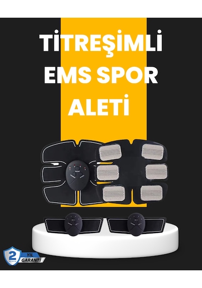 Titreşimli Ems Spor Ve Fitness Cihazı Karın Kası Kol Bacak 2025 Model Sarı