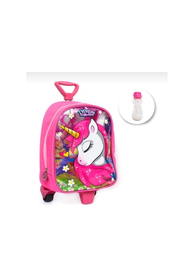 Lilymoon Kız Çocuk Çekçekli Unicorn Kreş Çantası Suluk Pembe