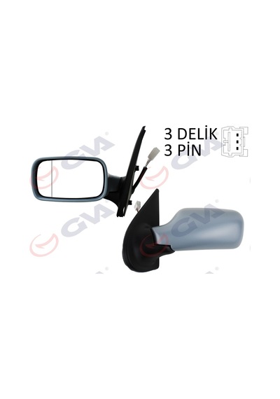 Gva Dış Dikiz Aynası Sol Palıo 98 Elektrikli Isıtmalı Astarlı Konveks 3 Fiş Vm-155ep-5dl Gva 1021107