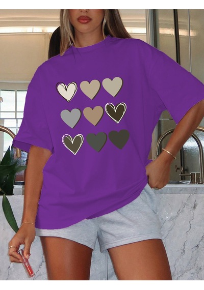Startmore Love Yourself Garalio Baskılı T-shirt Mor
