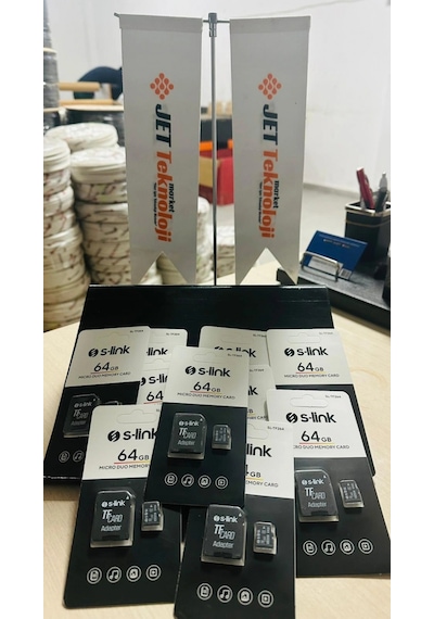 S-link Sl-tf264 64 Gb Class10 Adaptörlü Micro Sd Kart Bellek